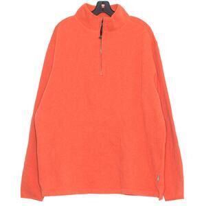 Woolrich Mens Sweater 1/4 Zip Pullover Fleece Lined Outdoor Orange Size XL ER